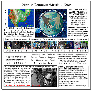 
SoundWater.com Website Production New Millennium Mission Tour development ,